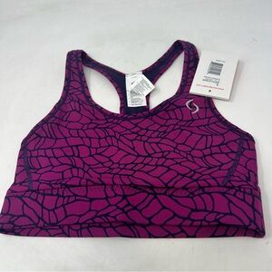 Moving Comfort Switch It Up Racer Bra Small Currant Woven Reversible NWT